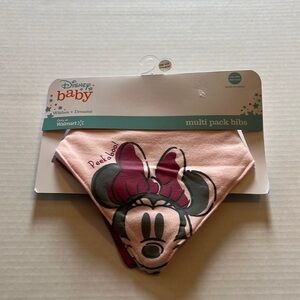 NWT-Disney baby-multi pack bibs. Pink/cream/burgundy to button up in the back.